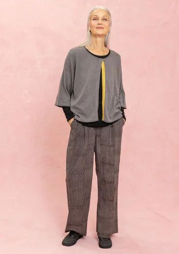 Gilet en coton biologique/laine avec teinture végétale - gris fer