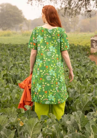 “Midsommernatt” organic cotton jersey dress - seaweed