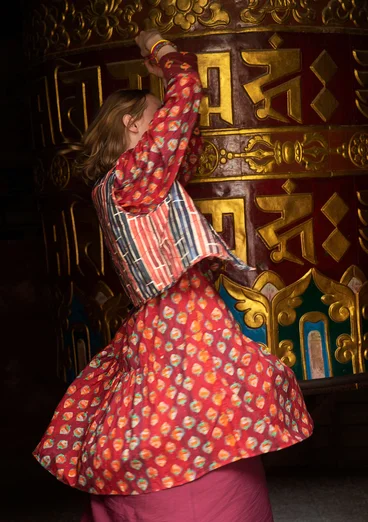 “Himalaya” organic cotton reversible waistcoat - agate red