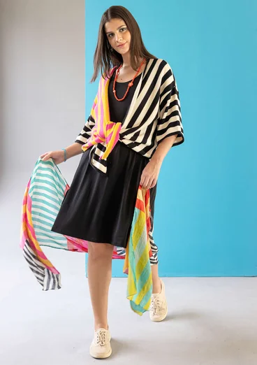 Gilet croisé "Fernanda" en coton biologique - noir