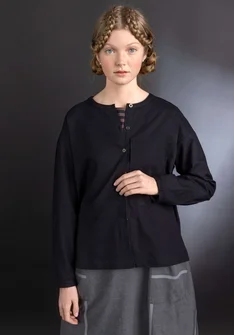 Chemise tissée en twill de coton biologique - noir