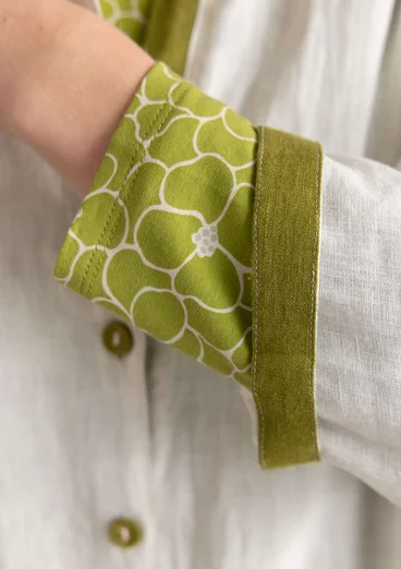 Woven linen dress - light ecru