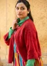 Gilet "Sora" en alpaga mélangé (rouge perroquet/chiné XS)
