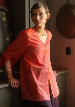 “Lily” woven organic cotton tunic - water lily