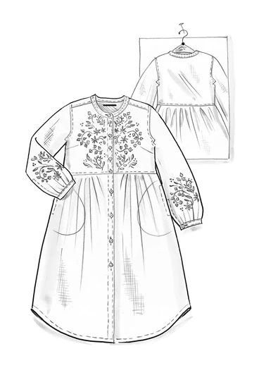 Robe "Marianne" en tissu de coton biologique/lin - cuivre