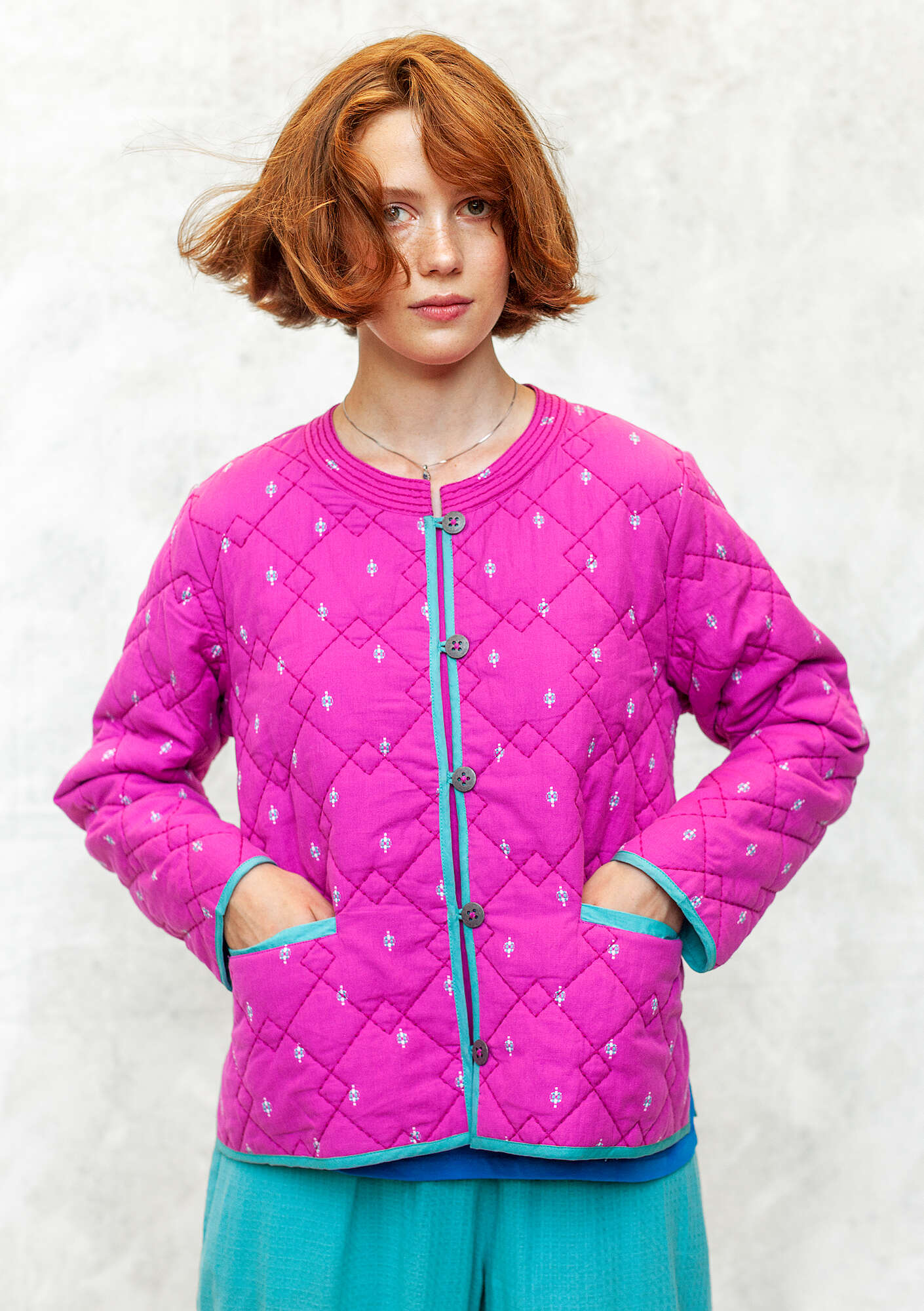 Quilted Signe jacket wild rose
