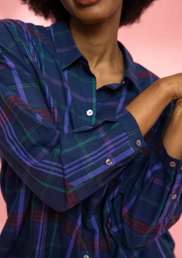 Chemise à motif en coton biologique tissé - encre