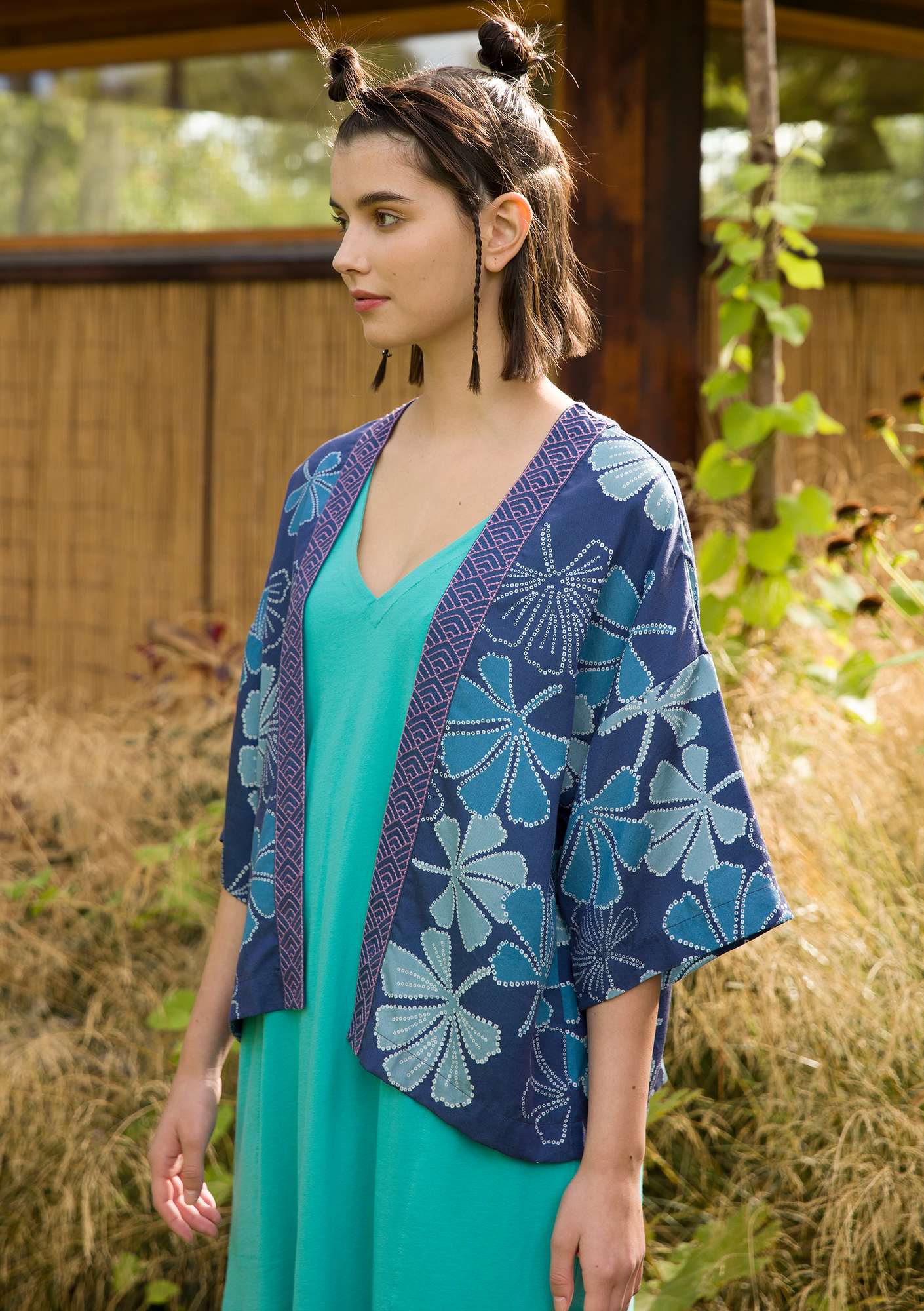 Kimono  Yuriko  en lyocell bleu nuit thumbnail