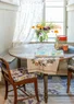 “Flower pots” organic cotton short curtain (light ecru One Size)