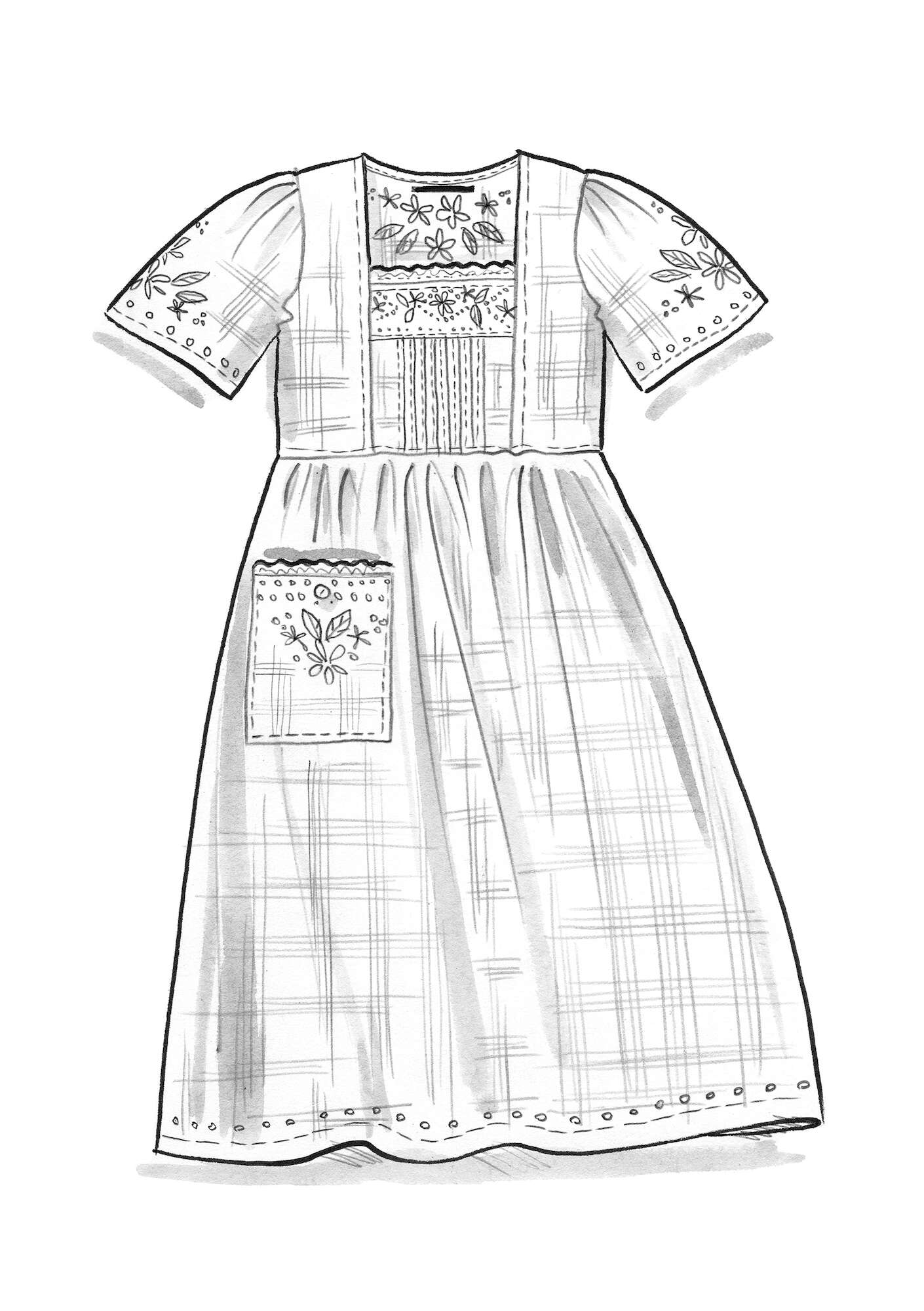 Kleid „Tania“ aus Öko-Baumwollgewebe lieschgras