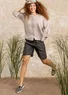 Vevd shorts i lin (svart S)