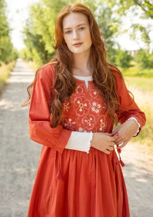 Kleid „Sahara“ aus Bio-Baumwollgewebe - ziegel