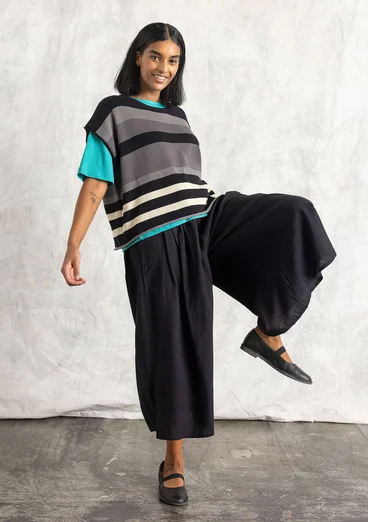“Rut” woven viscose/linen trousers - black