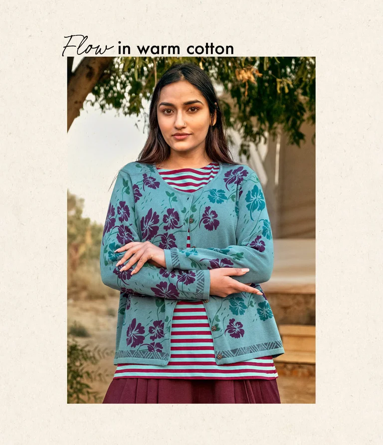 “Flow” cardigan in organic/recycled cotton