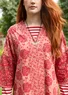 Robe caftan "Roza" en coton biologique tissé (rose cendrée S)