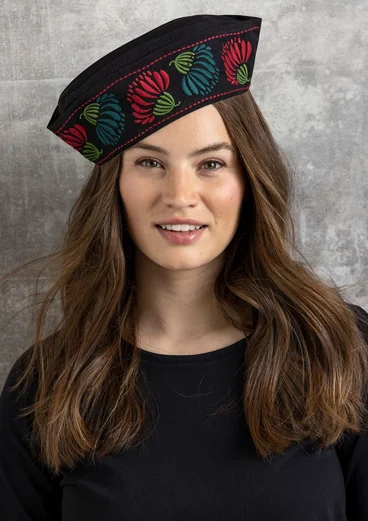 Chapeau "Banaras" en coton biologique - noir