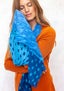 Tørklæde  Hilda  i økologisk bomuld blå lotus thumbnail