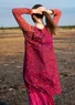 “Earth” dress in woven organic cotton/linen (dark hibiscus S)