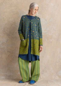 Langstrickjacke „Theia“ aus Bio-/Recycling-Baumwolle - indigogrün