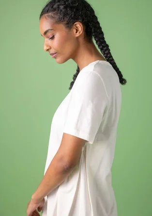 Kortärmad trikåtop "Ines" i ekologisk bomull - halvblekt