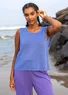 Knitted linen/organic cotton tank top (blue lotus L)