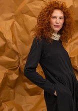 Gemustertes oder einfarbiges Jerseykleid „Frida“ aus Bio-Baumwolle - schwarz