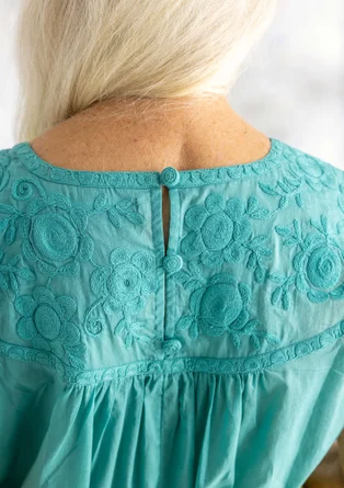 “Pezenas” woven organic cotton dress - jade