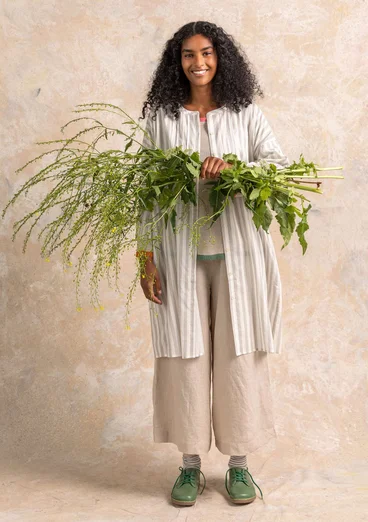 Robe "Serafina" en tissu de coton biologique - gris éléphant/motif