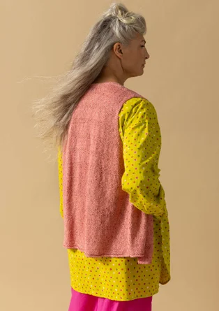 Knit vest in linen/recycled cotton - pink opal