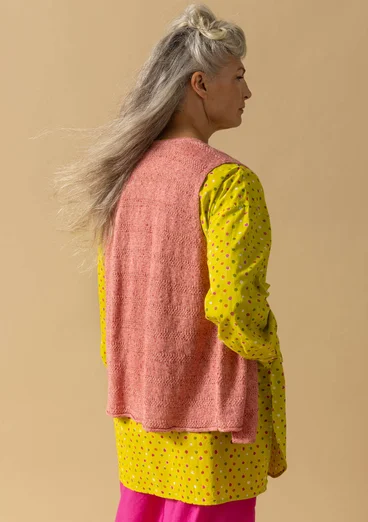 Knit vest in linen/recycled cotton - pink opal