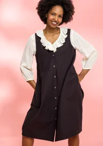 “Agatha” sleeveless striped organic cotton dress - mullberry