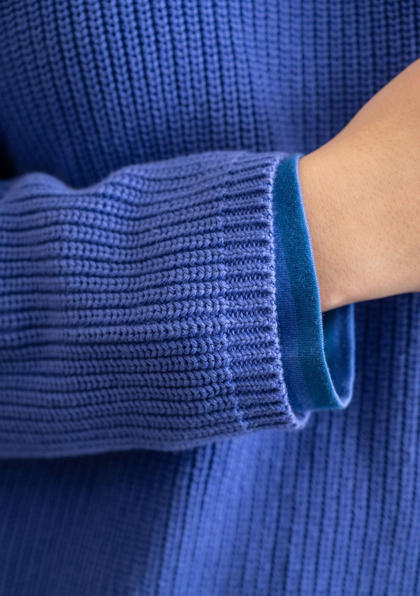Favoriete trui van gerecycled katoen donker hemelsblauw thumbnail
