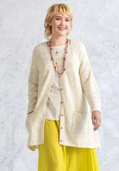 Langstrickjacke „Molly“ aus Shetlandwolle - hellsand