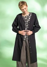 Robe en tissu de coton biologique/lin - noir