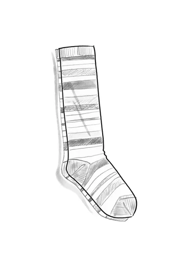 Striped organic cotton knee-highs - chalk pink