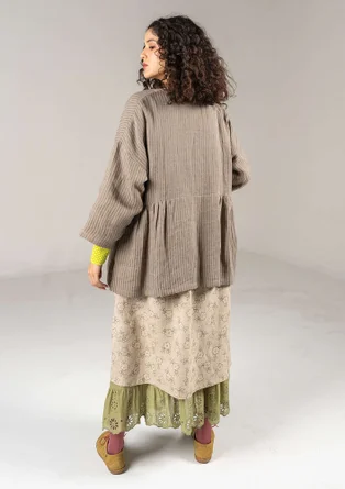 Woven “Bodil” jacket in linen - mole
