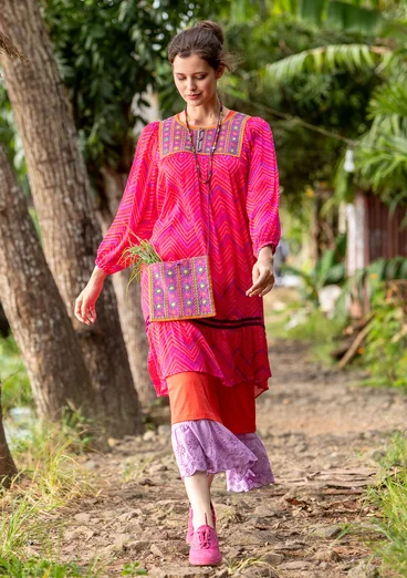 “Saloni” woven viscose dress - pink begonia