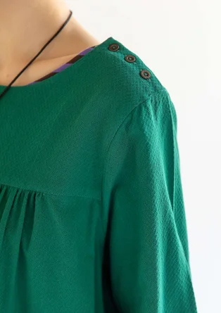 Robe "Benedita" en coton biologique tissé - vert bouteille clair