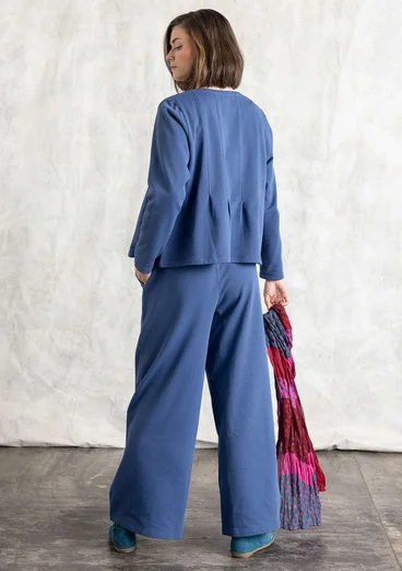 Jersey cardigan in organic cotton - mountain blue