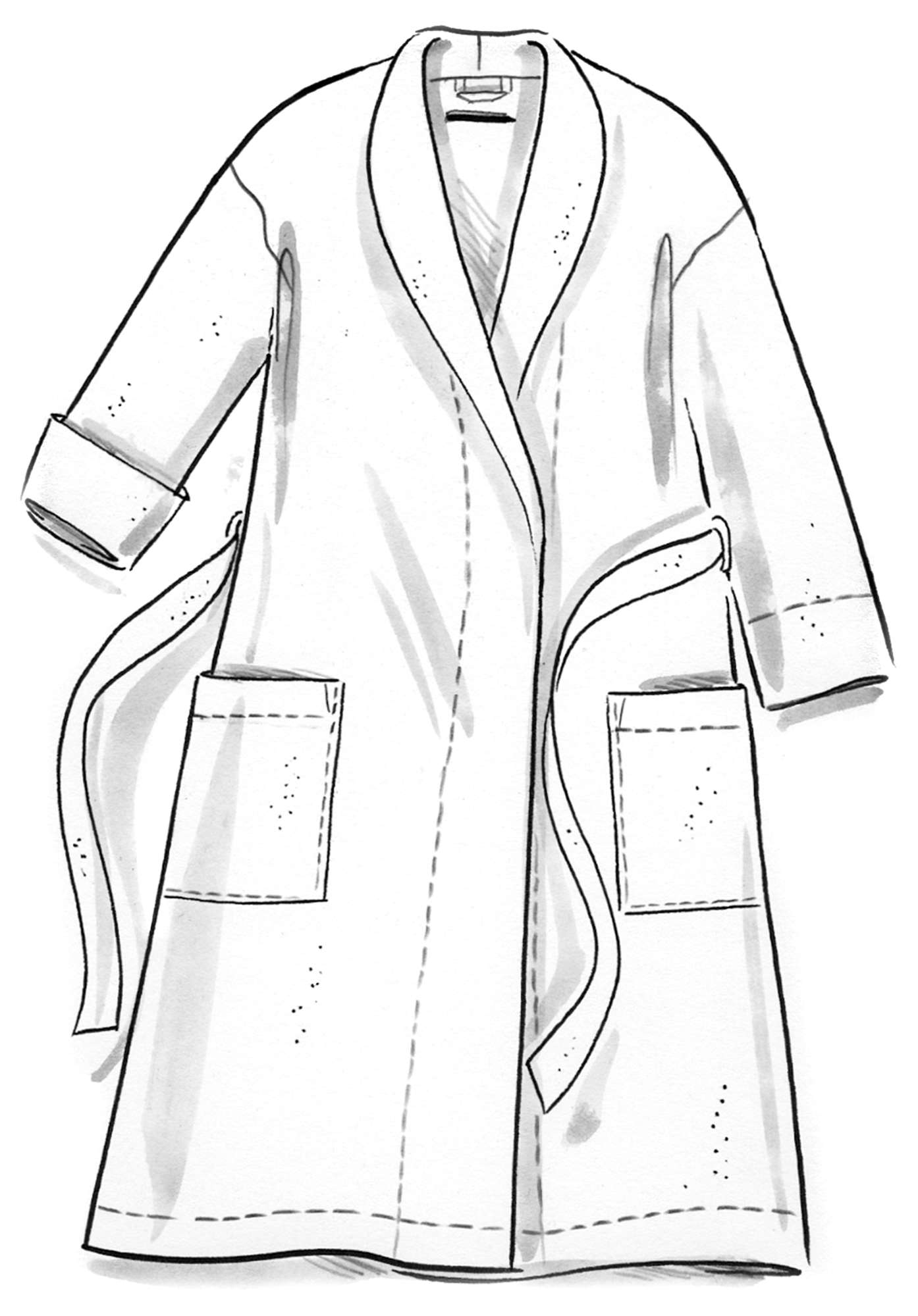 Bathrobe in organic cotton/recycled polyester