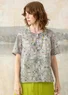 Blouse "Peggy" en coton biologique tissé (gris clair/motif L)