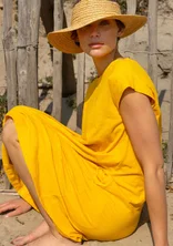 Jersey tunic in organic cotton/linen - dandelion