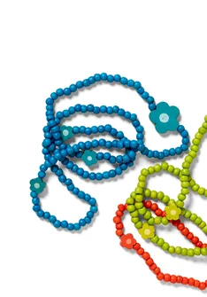 Collier "Mira" en os/bois recyclé - turquoise