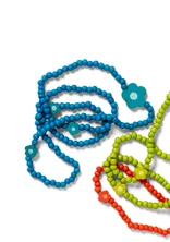 Kette „Mira“ aus Bein/Recyclingholz - türkis