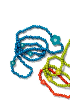 Collier "Mira" en os/bois recyclé - turquoise