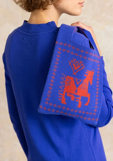 Stricktasche „Skåne“ aus Bio-/Recycling-Baumwolle - kobaltblau