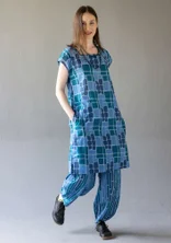 Kleid „Giraffe“ aus Bio-Baumwollgewebe - taubenblau