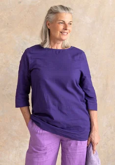 “Vendela” woven tunic in organic cotton - night sky