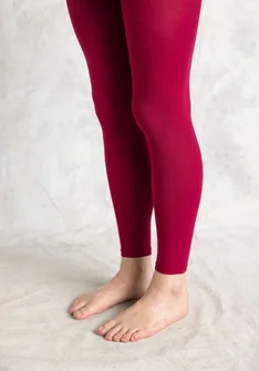 Solid-colour leggings made from recycled polyamide - red cabbage