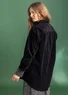 Corduroy overhemdblouse van biologisch katoen (zwart S)